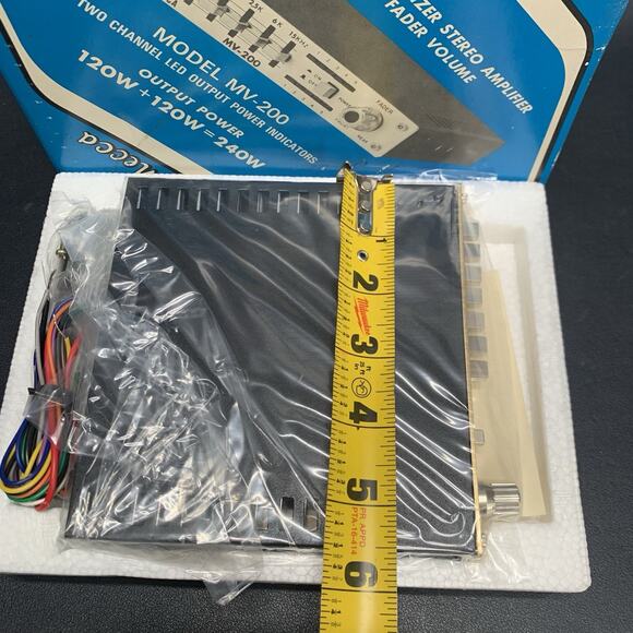 Vintage Mecca Graphic Equalizer Stereo Amplifier Fader Volume Model MV-200 NOS - Picture 4 of 9